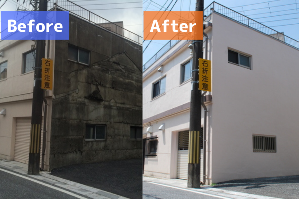 姫路市M事務所外壁塗装ビフォーアフター